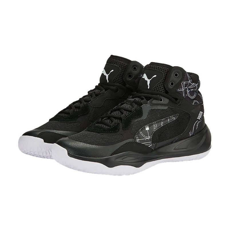 Picture of PUMA PLAYMAKER PRO MID COURTSIDE 'BLACK WHITE'